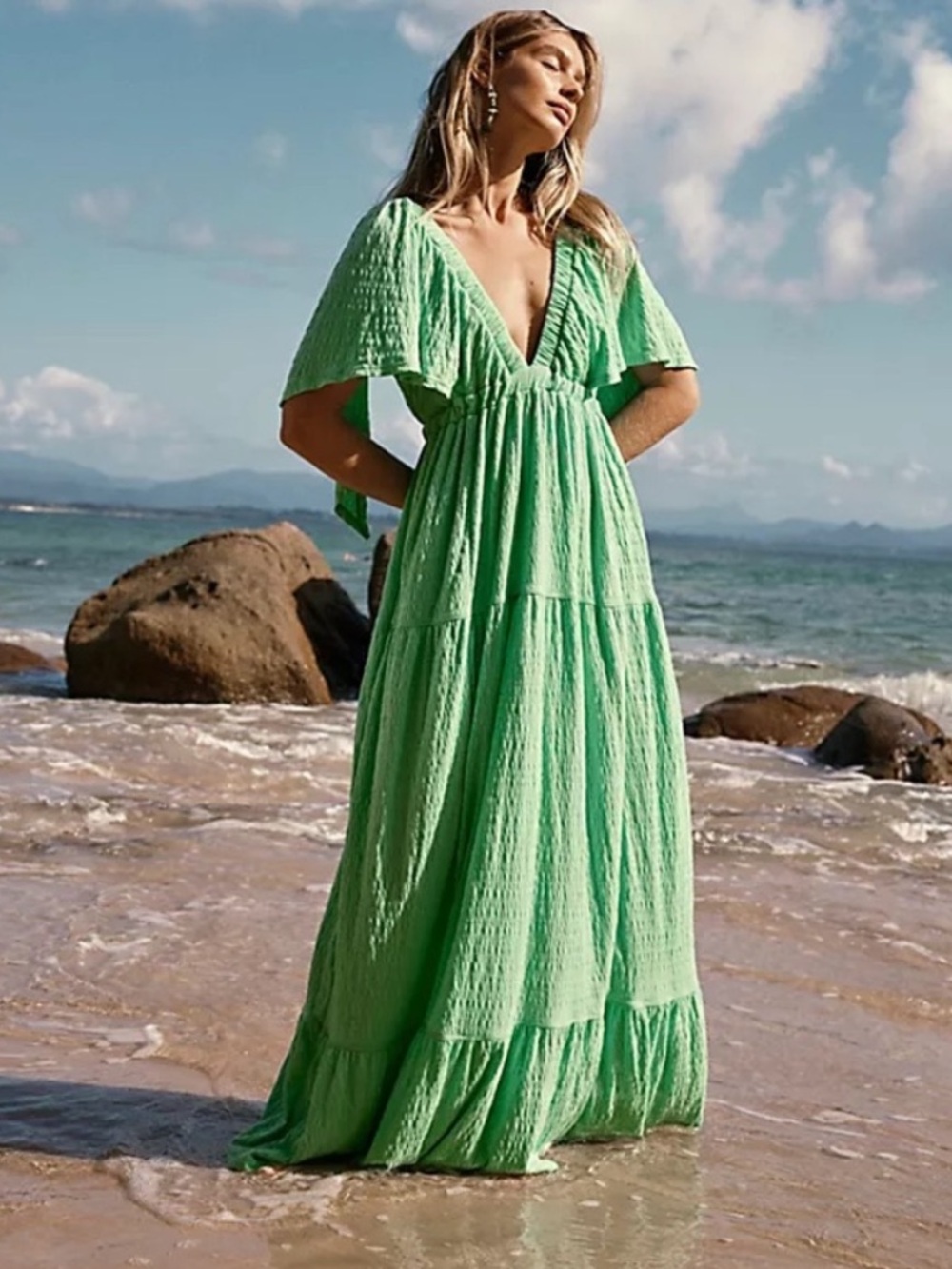 Free People Light Green Maxi Dress